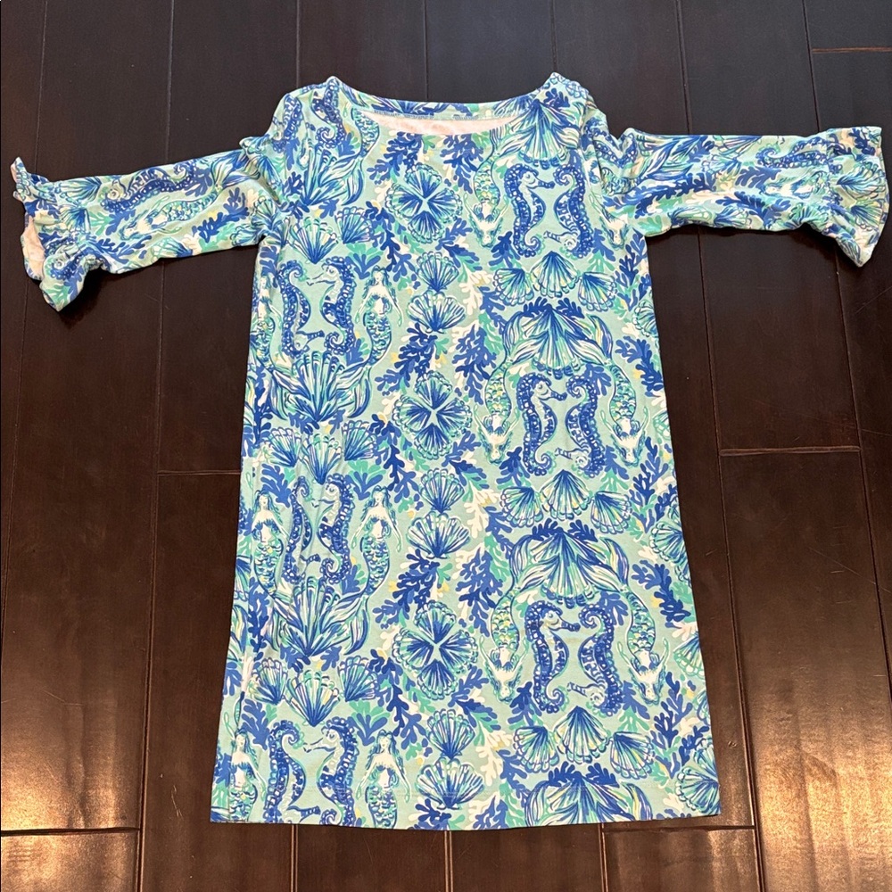 Lilly Pulitzer Blue and Green Camouflage Dress